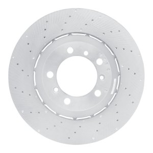 Porsche 911 Brake Rotor (1) - Rear Left - R1 Concepts - Drilled Carbon Alloy GeoMET - `10-`11